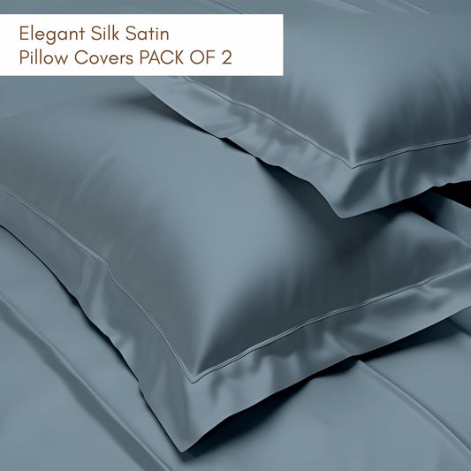 300 TC Art Silk Satin Pillow Cover Set -  Coral Blue