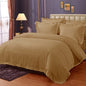 Pure Cotton Satin Stripe King Bedsheet - Khaki