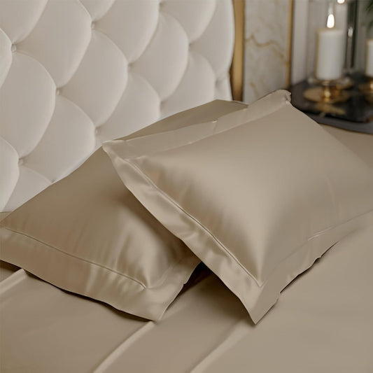 300 TC Art Silk Satin Pillow Cover Set - Beige
