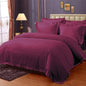 Pure Cotton Satin Stripe King Bedsheet - Wine