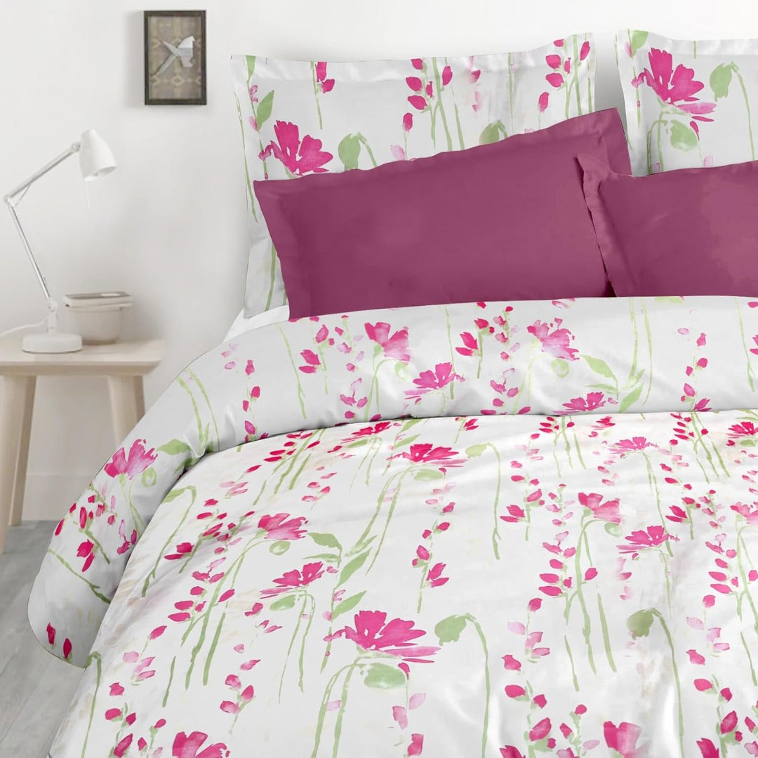 Satin Glory Pure Cotton Double Bedsheet - Pastel Pink
