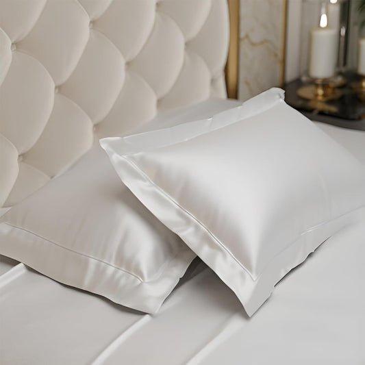 300 TC Art Silk Satin Pillow Cover Set - Pearl White
