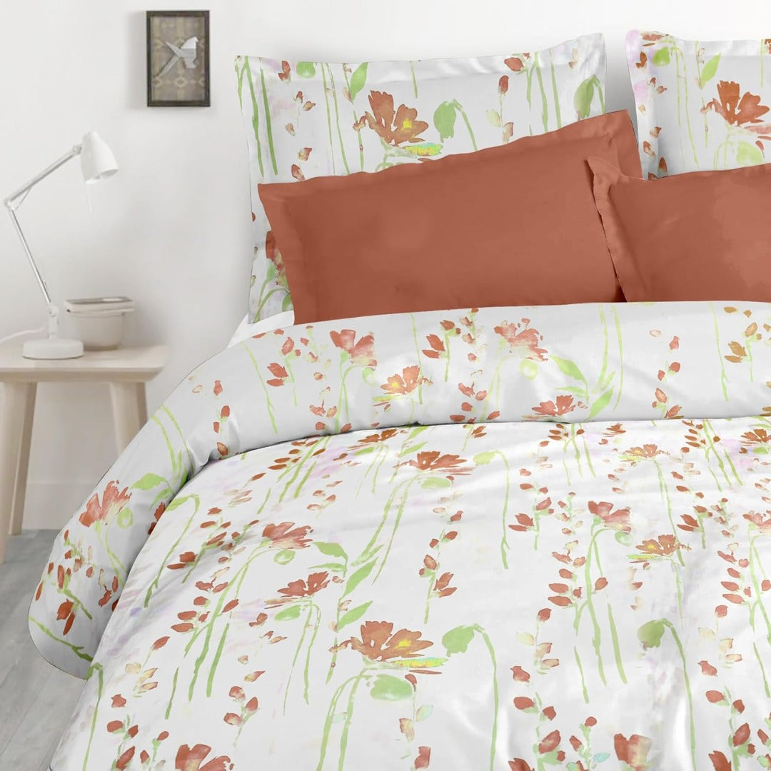 Satin Glory Pure Cotton Double Bedsheet- Dark Red