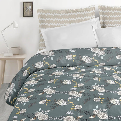 Grey geometric glace cotton double bedsheet with 2 pillow covers – view 2