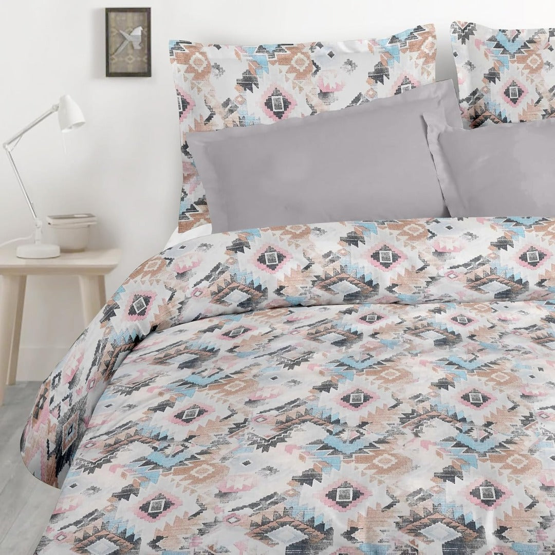 Multicolor Satin Glory pure cotton bedsheet with pillow covers – view 2