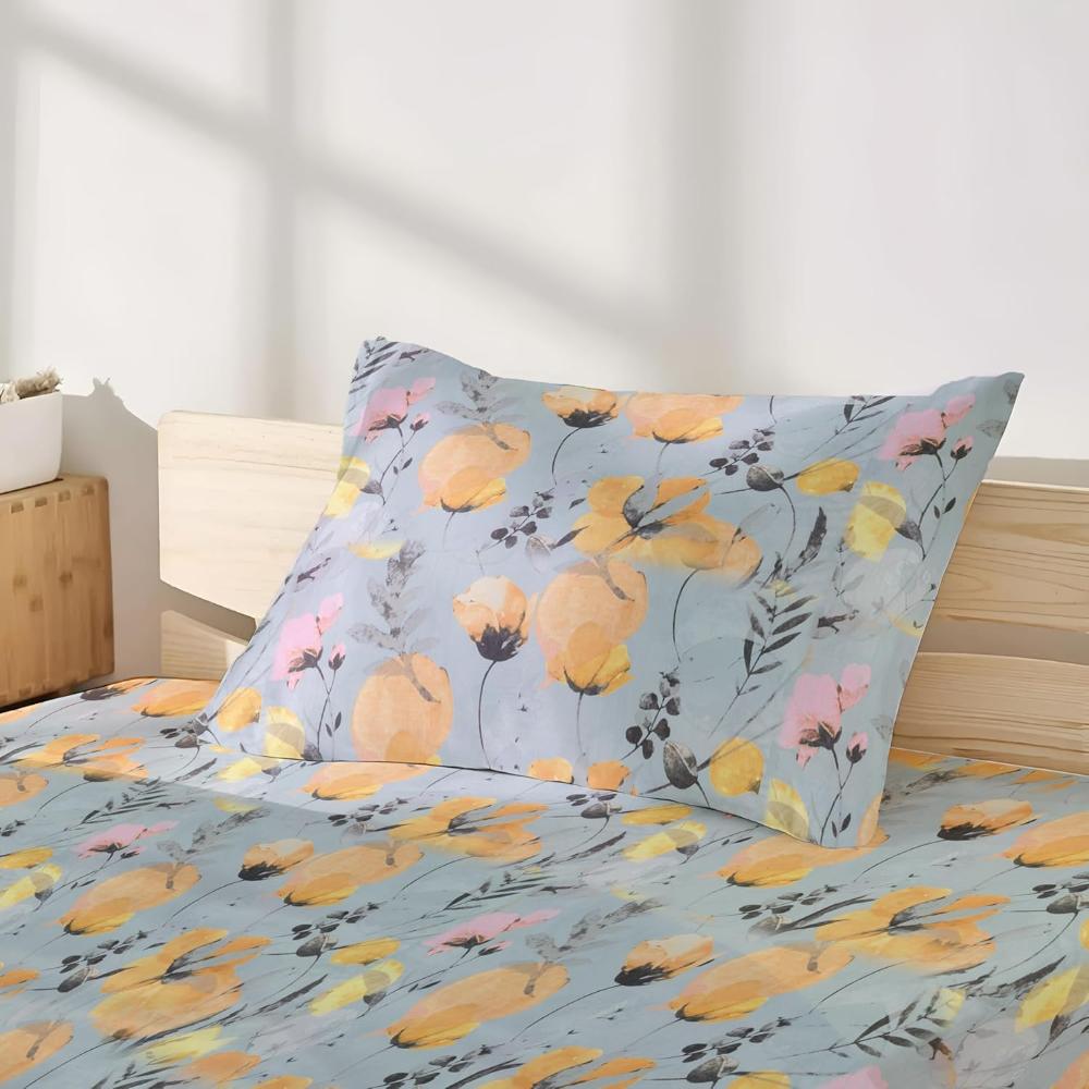 Satin Glory 200 TC Pure Cotton Single Bedsheet - Aqua