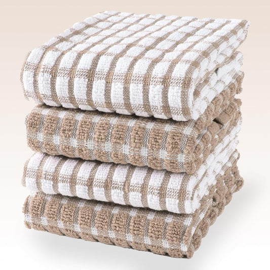 Pure Cotton Kitchen Towel Set (15'' x 23'', Beige)