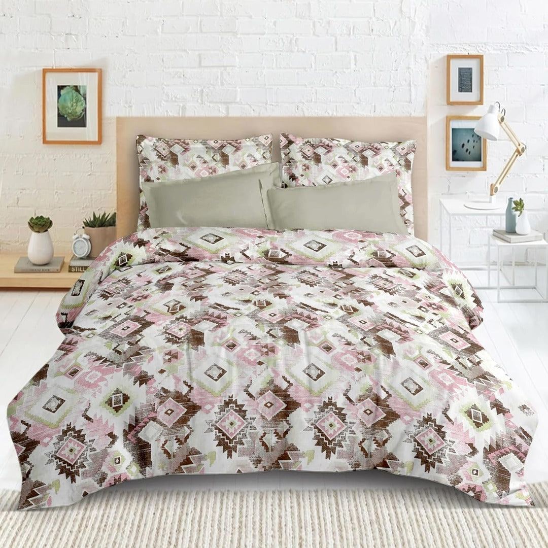 Satin Glory 200 TC pure cotton double bedsheet in pink