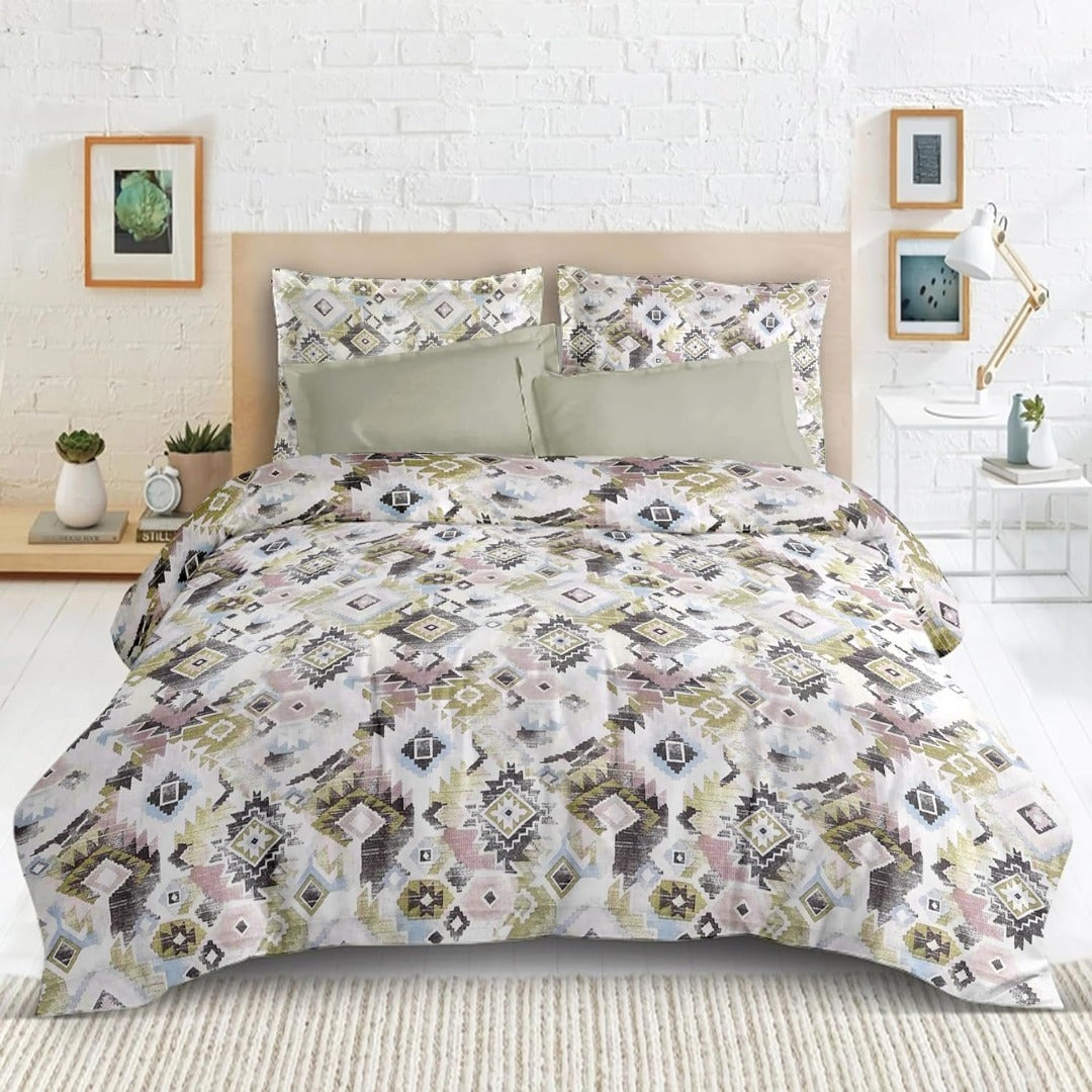 Satin Glory 200 TC pure cotton double bedsheet in green