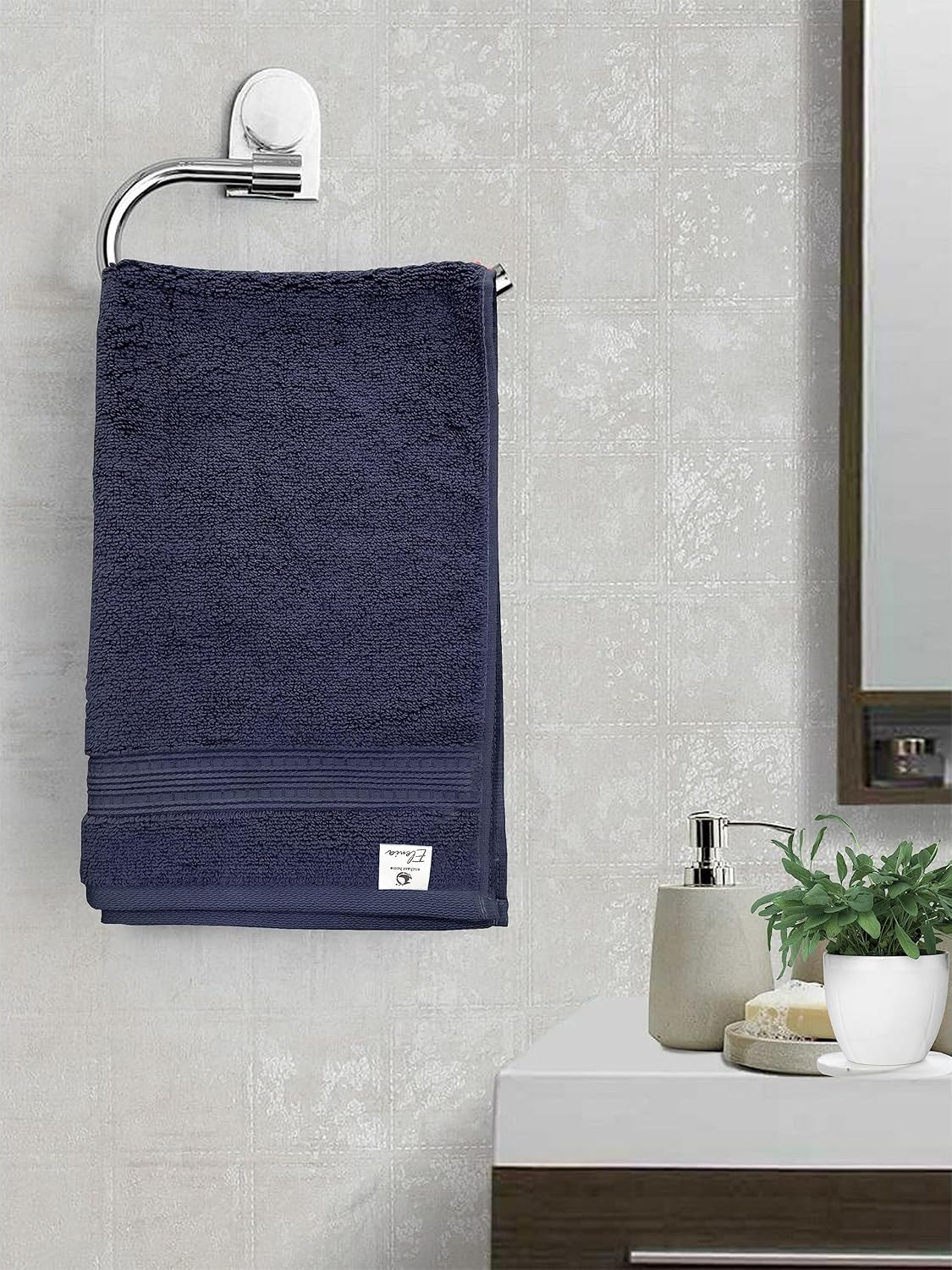 Pure Cotton Jacquard Hand Towels - Blue
