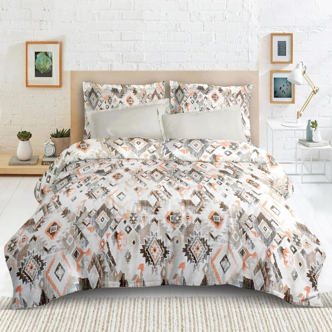 Satin Glory 200 TC pure cotton double bedsheet in brown