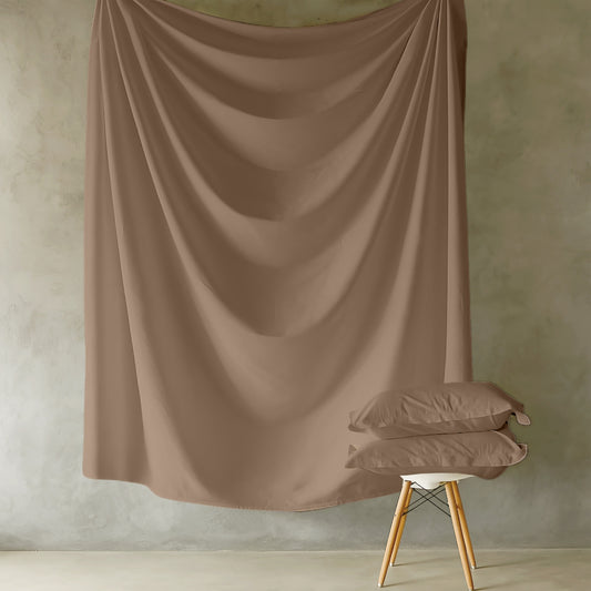 Customizable 250 TC Dyed Sateen Elegance Fitted Bedsheet - Beige