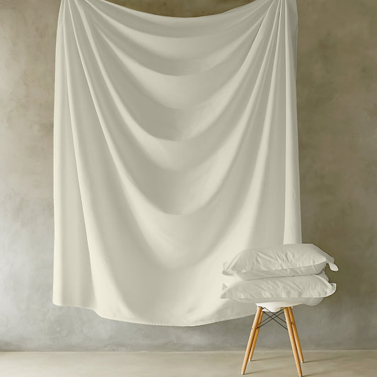 Customizable 250 TC Dyed Sateen Elegance Fitted Bedsheet - Ivory