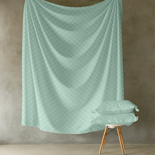 Customizable 300 TC Mozziac Checks Bedsheet - Olive