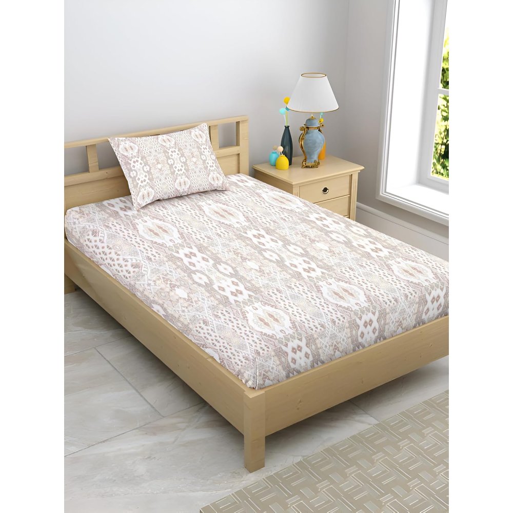 Satin Glory 200 TC pure cotton single bedsheet in red