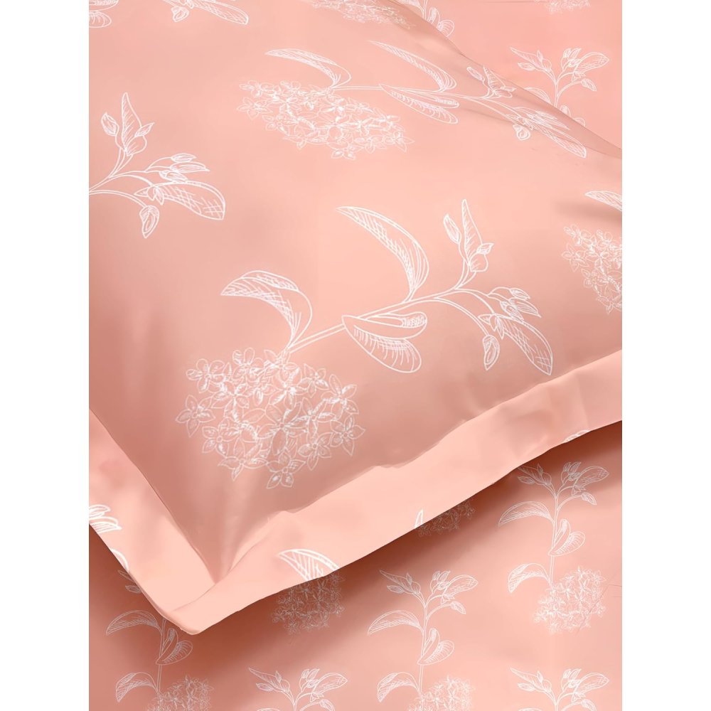 Satin Glory 200 TC Pure Cotton Single Bedsheet  - Peach