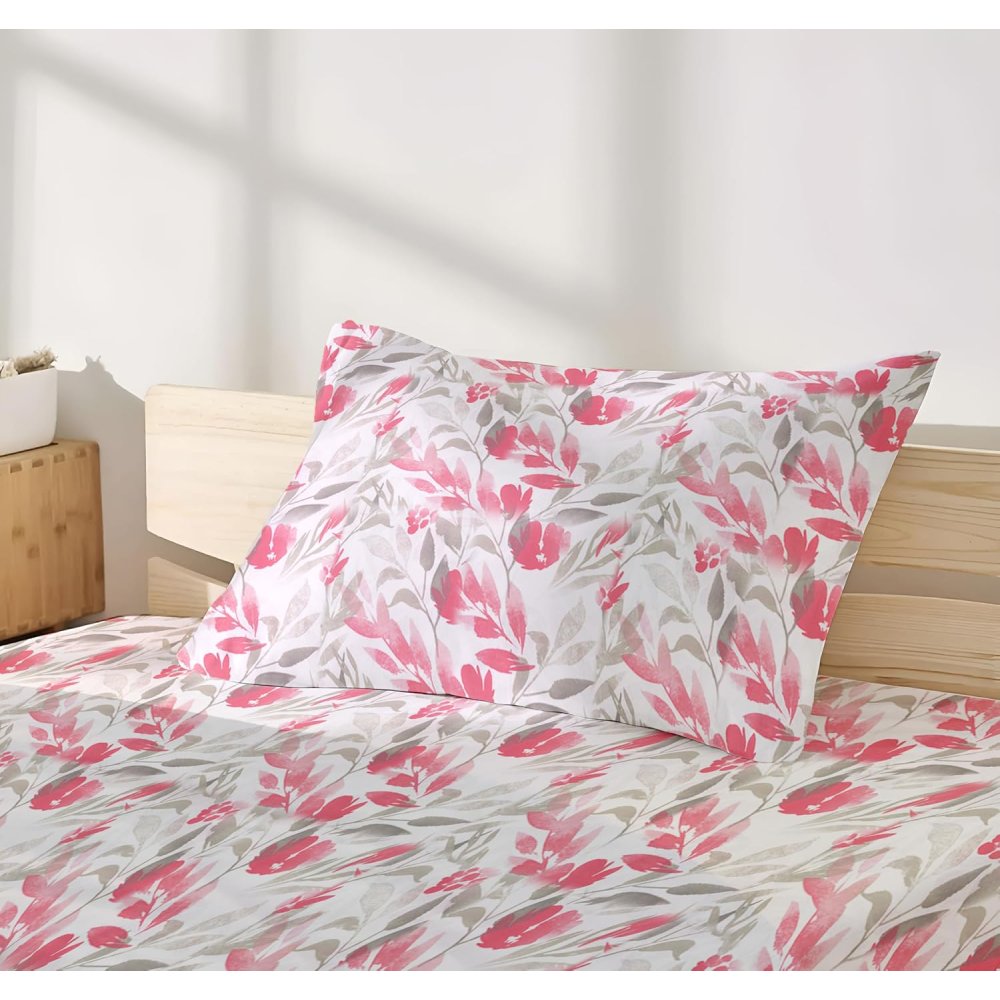 Pink Satin Glory pure cotton single bedsheet fabric close-up