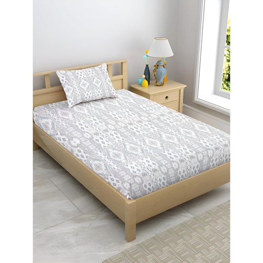 Satin Glory 200 TC Pure Cotton Single Bedsheet - Blue
