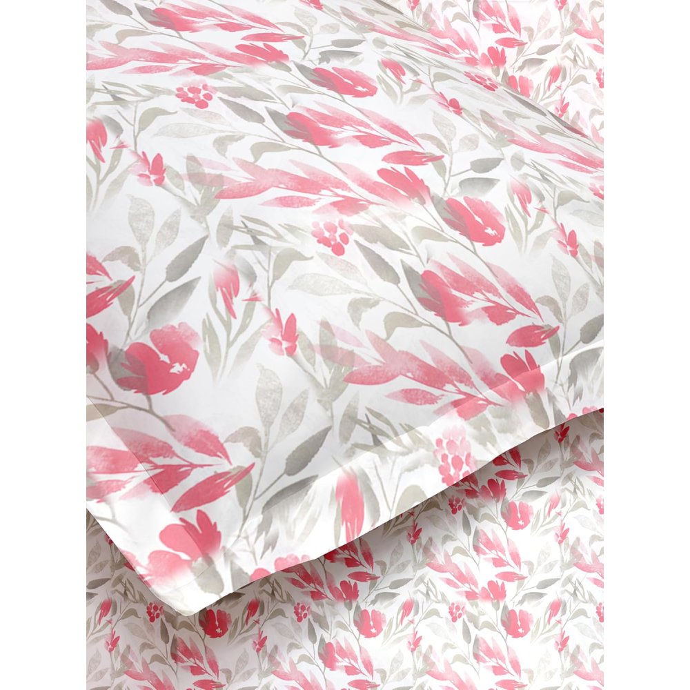 Pink Satin Glory pure cotton single bedsheet folded view