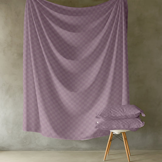 Customizable 300 TC Mozziac Checks Bedsheet - Pink