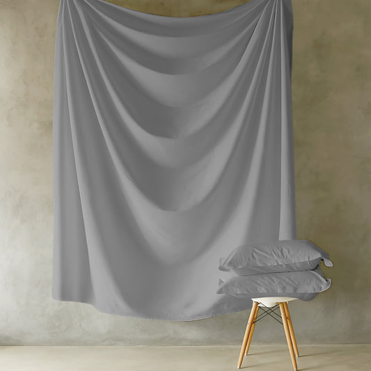 Customizable 250 TC Dyed Sateen Elegance Fitted Bedsheet - Silver