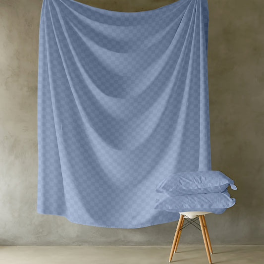 Customizable 300 TC Mozziac Checks Bedsheet - Blue