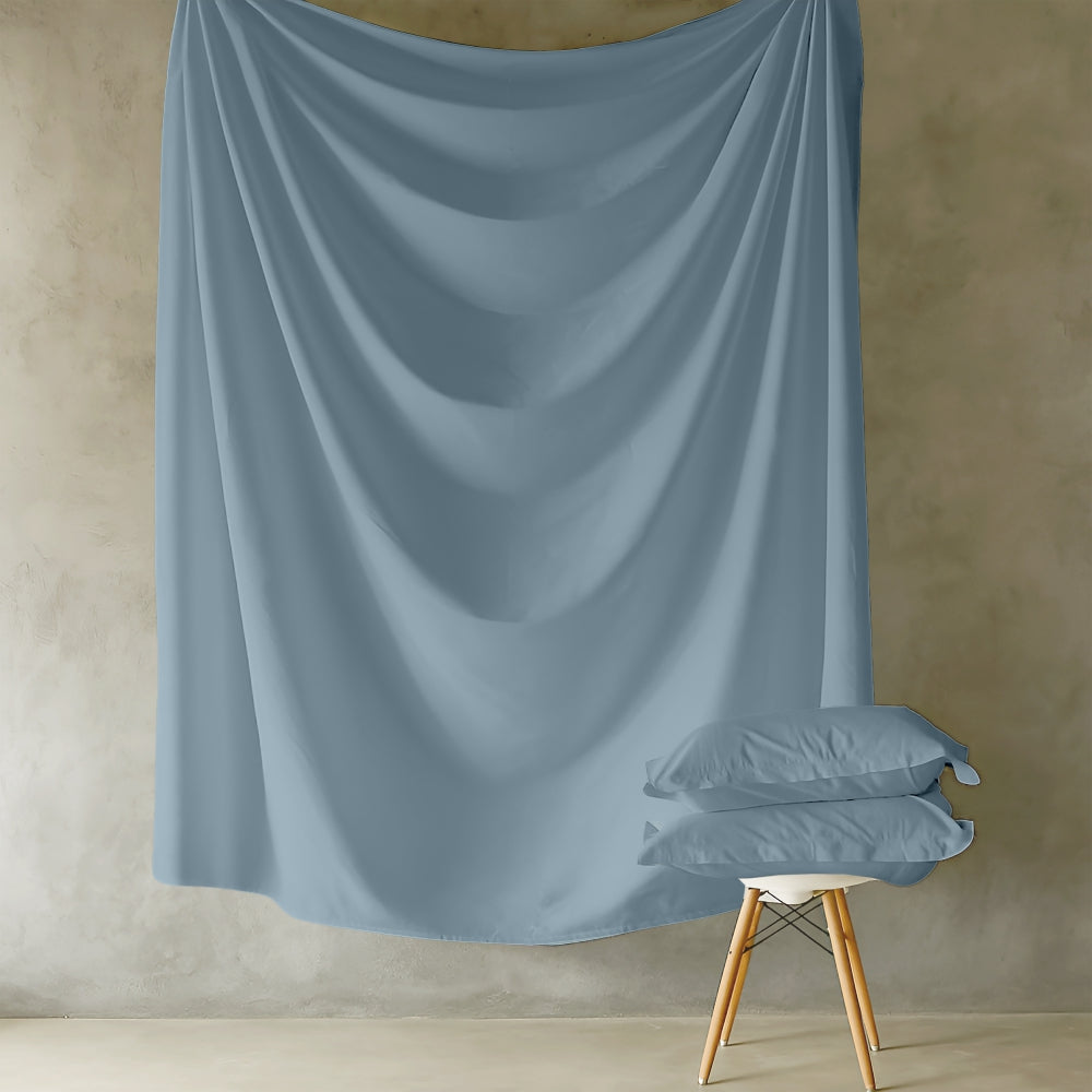 Customizable 250 TC dyed sateen Elegance bedsheet in slate blue
