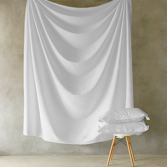 Customizable 250 TC Dyed Sateen Elegance Bedsheet - White