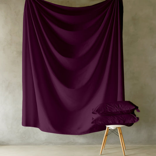 Customizable 250 TC Dyed Sateen Elegance Bedsheet - Wine