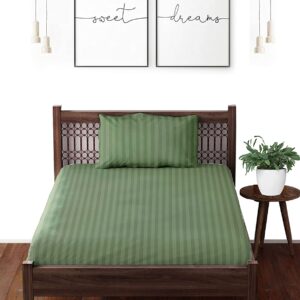 single size bedsheet olive green color
