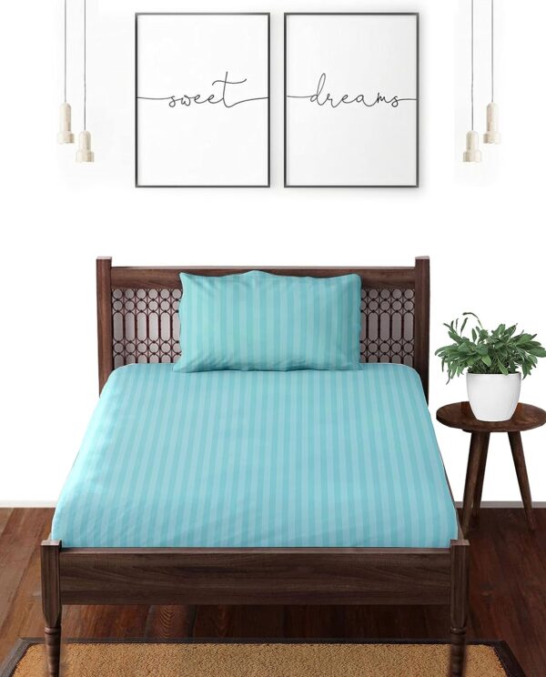 single size bedsheet aqua color