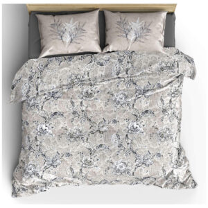 pure cotton printed king bedsheet abstract grey