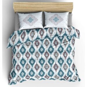 pure cotton printed king bedsheet blue