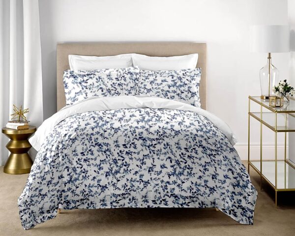 premium pure cotton printed king bedsheet blue