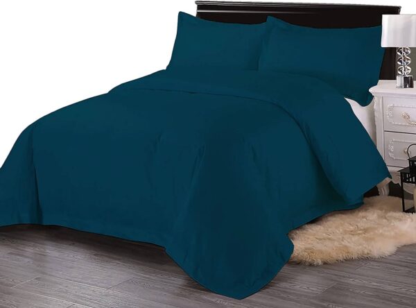 solid cotton bedsheet cyan blue