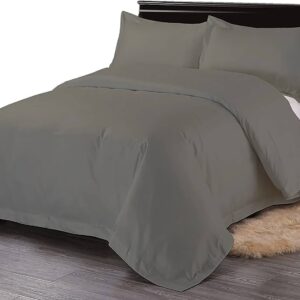 solid cotton bedsheet grey
