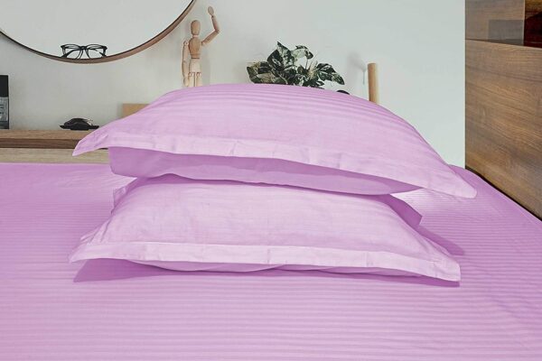 satin stripe cotton pillow covers pink