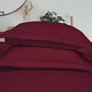 satin stripe cotton pillow covers maroon