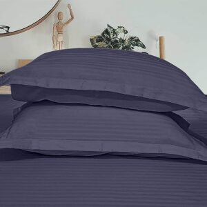 satin stripe cotton pillow covers purple