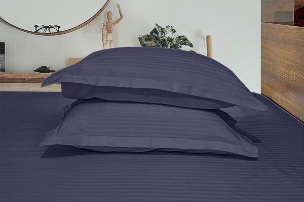 satin stripe cotton pillow covers purple