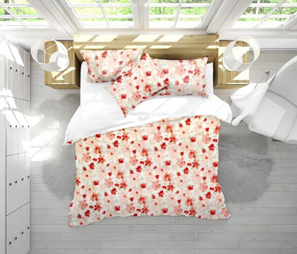 pure cotton printed king bedsheet red