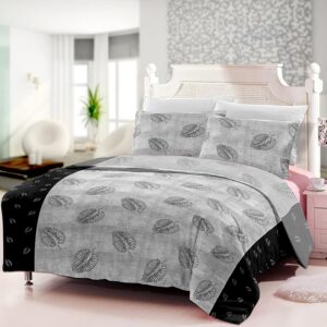 pure cotton printed king size bedsheet grey