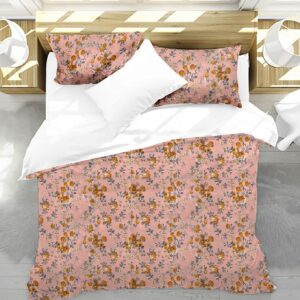 pure cotton printed king size bedsheet peach