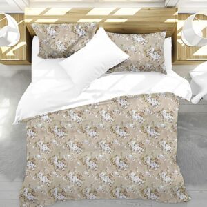 pure cotton printed king size bedsheet khaki