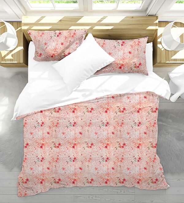 pure cotton printed king size bedsheet red