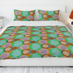 pure cotton double bed sheet green geometric