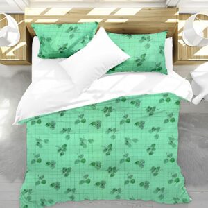 pure cotton double bed sheet green leaves