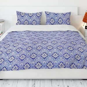 pure cotton double bed sheet dark blue