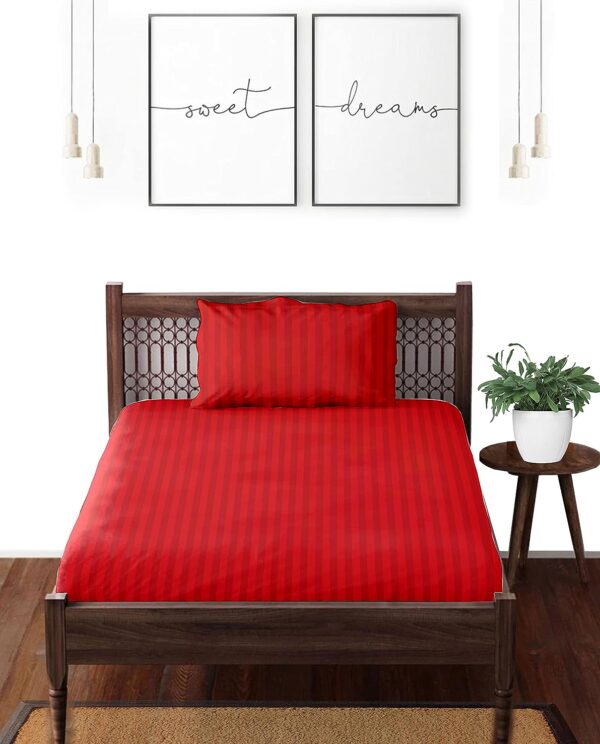 single size bedsheet red color